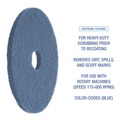 Labor Day Sale | Boardwalk BWK4014BLU 14 in. Diameter Scrubbing Floor Pads - Blue (5/Carton) image number 5