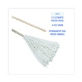 Mops | Boardwalk BWK112R 12 oz. White Rayon Head 48 in. Oak Wood Handle Deck Mops (6/Pack) image number 6