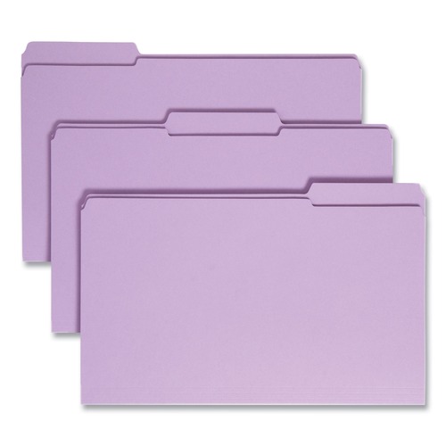 File Folders | Smead 17434 0.75 in. Expansion Assorted 1/3-Cut Tabs Legal Size Reinforced Top Tab Colored File Folders - Lavender (100/Box) image number 0