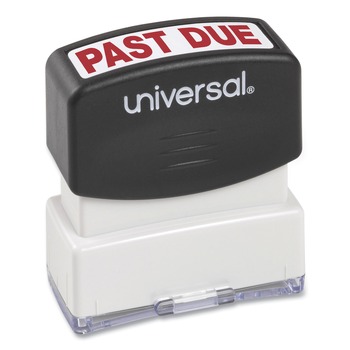 Universal UNV10063 PAST DUE Pre-Inked One-Color Message Stamp - Red