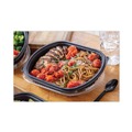 Food Trays, Containers, and Lids | Pactiv Corp. 0CN846360000 36 oz 9.38 x 8 x 1.5 Clearview Micromax Microwavable Plastic Container - Black (250/Carton) image number 1