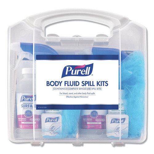 Cleaners & Chemicals | PURELL 3841-01-CLMS 4.5 in. x 11.88 in. x 11.5 in. One Clamshell Case Body Fluid Spill Kit with 2 Single Use Refills/Carton image number 0
