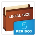 File Folders | Pendaflex 085545 5.25 in. Expansion Letter Size Premium Reinforced Expanding File Pockets - Red Fiber (5/Box) image number 1