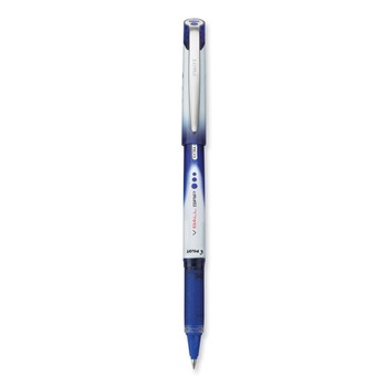 Pilot 35471 Extra-Fine 0.5 mm Stick Blue Ink VBall Grip Liquid Ink Roller Ball Pen - Blue/White Barrel (1-Dozen)