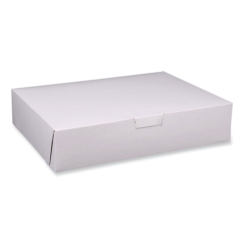 Food Trays, Containers, and Lids | SCT 1929 19 in. x 14 in. x 4 in. Paper Standard Bakery Boxes - White (50/Carton) image number 0