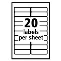Labels | Avery 05422 0.5 in. x 1.75 in. Removable Multi-Use Labels for Inkjet/Laser Printers - White (20/Sheet, 42 Sheets/Pack) image number 1