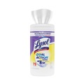 Hand Wipes | LYSOL Brand 19200-81700 7 in. x 7.5 in. 1-Ply Dual Action Disinfecting Wipes - Citrus, White/Purple (6 Canisters/Carton) image number 3