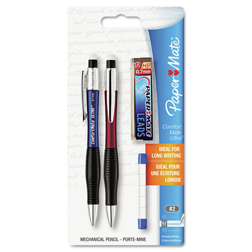 Pencils | Paper Mate 1738796 0.7 mm HB No. 2 ComfortMate Ultra Pencil Starter Set - Black Lead/Assorted Barrel Colors (2/Set) image number 0