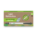 Pens | BIC CSEM11-BK Ecolutions Clic Stic Medium 1 mm Retractable Ballpoint Pen - Black Ink/Translucent Frost/Black Barrel (1-Dozen) image number 1