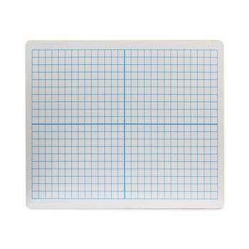 Flipside 11200 12 in. x 9 in. Computational Grid Format Graphing 2-Sided Dry Erase Board - White Surface (12/Pack)