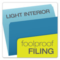 File Folders | Pendaflex 152 BLU Letter Size Straight Tabs Colored File Folders - Blue/Light Blue (100/Box) image number 1