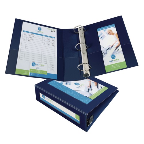 Binders | Avery 68038 11 in. x 8.5 in. 3 in. Capacity 3 Rings Framed View Heavy-Duty Binders - Navy Blue image number 0