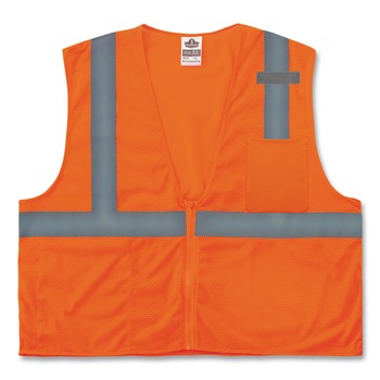 Ergodyne 21043 GloWear 8210Z Class 2 Economy Mesh Vest Polyester Orange Small/Medium