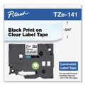 Labels | Brother P-Touch TZE141 TZe 0.7 in. x 26.2 ft. Standard Adhesive Laminated Labeling Tape - Black on Clear image number 2