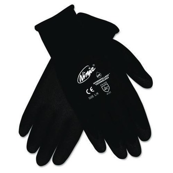 MCR Safety N9699L Ninja HPT PVC Coated Nylon Gloves - Large Black (12/Pack)
