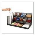 Breakroom Supplies | Mind Reader CMG2MESH-BLK 11.61 in. x 23.9 in. x 12.76 in. 14-Compartment Network Collection Coffee Cup and Condiment Countertop Organizer - Black image number 3