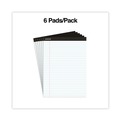 Notebooks & Pads | Universal UNV30630 8.5 in. x 11 in. Premium Wide/Legal Ruled Writing Pads with Heavy-Duty Back - Black Headband (6/Pack) image number 3