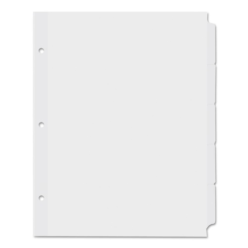 Dividers & Tabs | Universal UNV20835 11 in. x 8-1/2 in. 5-Tab Insertable Tab Index - White (36/Box) image number 0