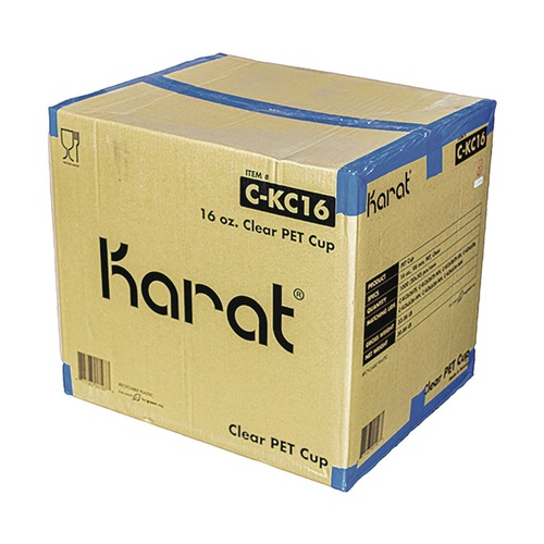 Cups and Lids | Karat C-KC16 16 oz. PET Plastic Cups - Clear (1000/Carton) image number 0
