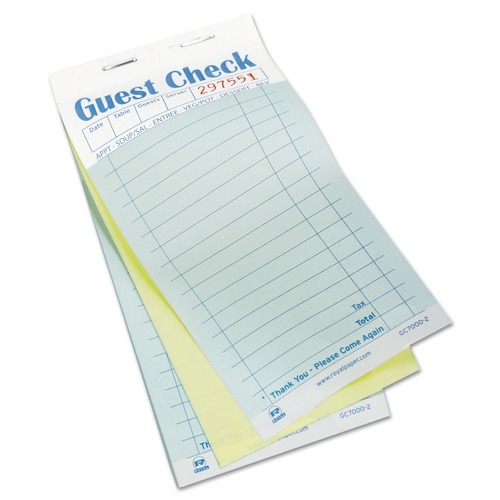 Notebooks & Pads | AmerCareRoyal GC7000-2 3.6 x 6.7 Two-Part Carbonless 17-Line Guest Check Pad (2500/Carton) image number 0