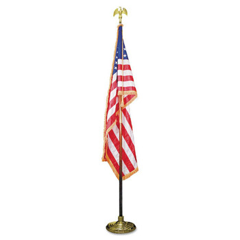 PRODUCTS | Advantus MBE031400 60 in. x 36 in. Flag 8 ft. Oak Staff Heavyweight Nylon Deluxe U.S. Flag and Staff Set