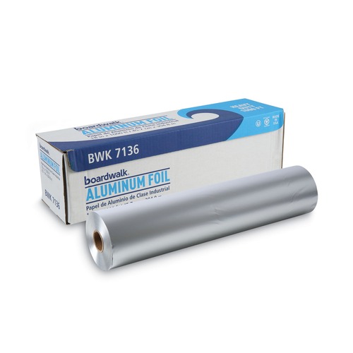 Food Wraps | Boardwalk BWK7136 18 in. x 1000 ft. 87 Gauge Heavy-Duty Aluminum Foil Roll image number 0