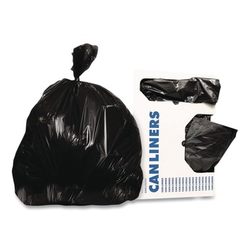 Heritage D8046HK 40 in. x 46 in. 45 gal. 0.7 mil. Linear Low-Density Can Liners - Black (250/Carton)
