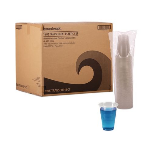 Cups, Plates and Cutlery | Boardwalk BWKTRANSCUP16CT 16 oz. Polypropylene Plastic Cold Cups - Translucent (1000/Carton) image number 0