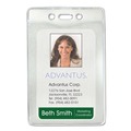 Back to School Sale | Advantus 75419 2.63 in. x 4.38 in. Holder 2.38 in. x 4.25 in. Insert Prepunched for Chain/Clip Vertical Security ID Badge Holders - Clear (50/Box) image number 1