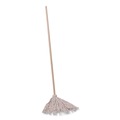Mops | Boardwalk BWK120C Handle/Deck Mops with No. 20 Head and 54 in. Handle - White Cotton Head/Natural Wood Handle (6/Carton) image number 1
