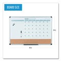Bulletin Boards | MasterVision MB0707186P 36 in. x 24 in. 3-in-1 Monthly Planning/Scheduling Calendar Planner - White Surface/Satin Aluminum Frame image number 6