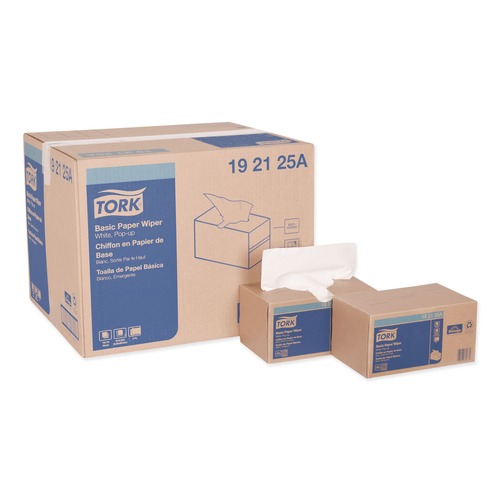 Paper Towels and Napkins | Tork 192125A 9 x 10.25 2-Ply Multipurpose Paper Wiper - White (18/Carton) image number 0