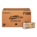 Paper Towels and Napkins | Marcal PRO P100N 12.88 in. x 10.13 in. 1-Ply Folded Paper Towels - Natural (150/Pack, 16 Packs/Carton) image number 0