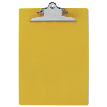 Saunders 21605 1 in. Clip Capacity Holds 8.5 in. x 11 in. Sheets Recycled Plastic Clipboard with Ruler Edge - Yellow
