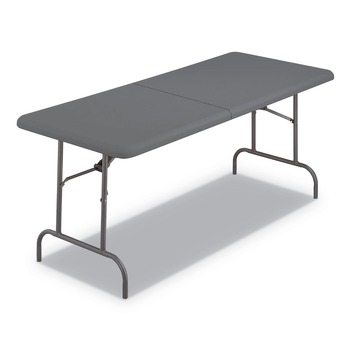 FOLDING TABLES | Iceberg 65467 IndestrucTable 30 in. x 72 in. x 29 in. Classic Bi-Folding Rectangular Table - Charcoal