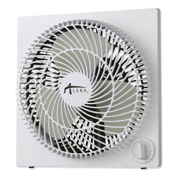 Alera FANBX10B 120V 0.7 Amp 9 in. Corded 3-Speed Plastic Desktop Box Fan - White