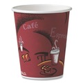 Just Launched | SOLO 370SI-0041 10 oz. Paper Hot Drink Cups in Bistro Design - Maroon (1000/Carton) image number 0