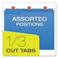 File Folders | Pendaflex R152 1/3 BLU 1/3-Cut Tabs Letter Size Double-Ply Reinforced Top Tab Colored File Folders - Blue (100/Box) image number 4