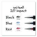 Pens | uni-ball 65801 207 Impact 1 mm Stick Gel Pen - Blue Ink/Silver/Black/Blue Barrel/Bold (1-Dozen) image number 3