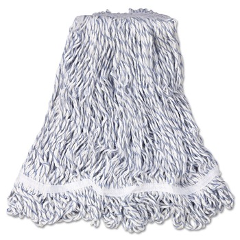 Rubbermaid Commercial FGA41206WH00 Web Foot Cotton/Synthetic Medium Finish Mop Head with 1 in. White Headband - White (6/Carton)