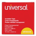 Tapes | Universal UNV83436 0.75 in. x 36 yds. 1 in. Core Invisible Tape - Clear (1 Roll) image number 2