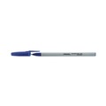 Pens | Universal UNV27421 Fine 0.7 mm Stick Ballpoint Pen - Blue Ink, Gray/Blue Barrel (1 Dozen) image number 3
