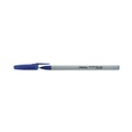 Pens | Universal UNV27421 Fine 0.7 mm Stick Ballpoint Pen - Blue Ink, Gray/Blue Barrel (1 Dozen) image number 3