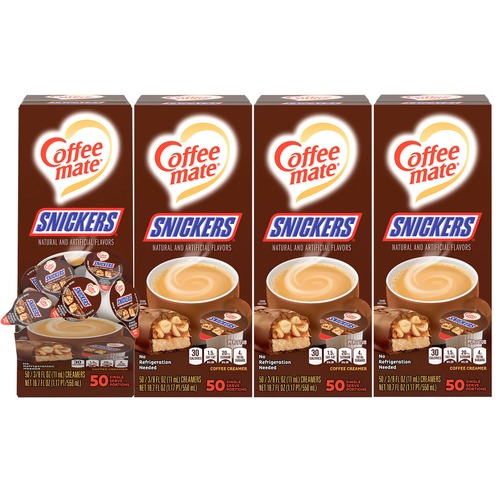 Condiments | Coffee-Mate 12384196 0.38 oz. Mini Cups Liquid Coffee Creamer - Snickers (200/Carton) image number 0