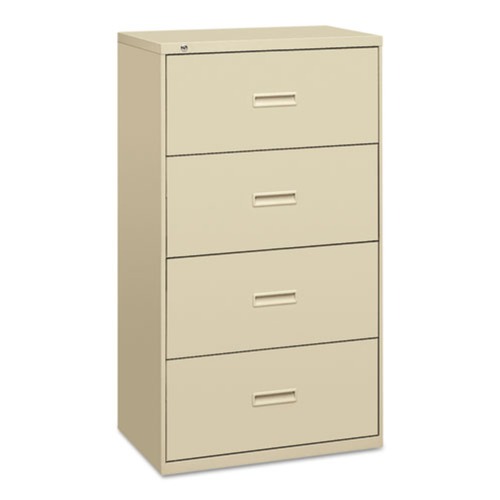 Office Filing Cabinets & Shelves | HON H434.L.L 400 Series 30 in. x 18 in. x 52.5 in. 4 Legal/Letter Size Lateral File Drawers - Putty image number 0