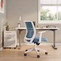 Office Chairs | Alera ALEWX42BME24 17.09 in. to 20.83 in. Seat Height Up to 275 lbs. Wessex Ergonomic Fabric Mesh Swivel Task Chair - Seafoam Seat/Back, White Base image number 4