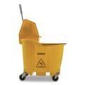 Mop Buckets | Carlisle 4690404 35 qt OmniFit Mop Bucket with Down Press Wringer - Yellow image number 1
