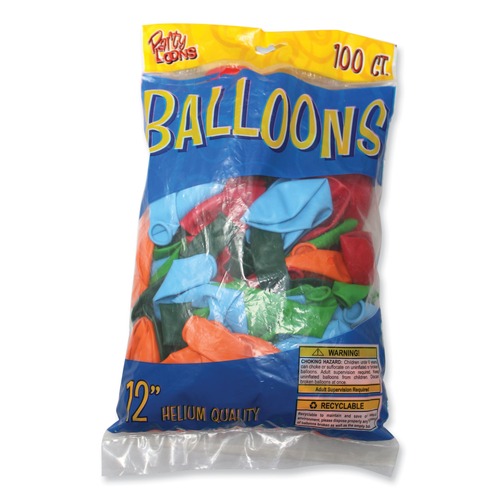 Arts & Crafts Supplies | Tablemate 916100 12 in. Helium Quality Latex Balloons - Assorted Colors (20/Carton) image number 0