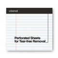 Notebooks & Pads | Universal UNV30730 8.5 in. x 11 in. Premium Wide/Legal Ruled Writing Pads with Heavy-Duty Back - Black Headband (12/Pack) image number 4