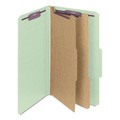 File Folders | Smead 19076 Six SafeSHIELD Fasteners 2/5-Cut Tabs 2 Dividers Legal Size Pressboard Classification Folders - Gray-Green (10/Box) image number 0